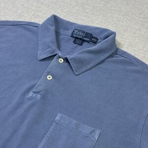 Polo Ralph Lauren Polo Shirt Mens 2XL Blue Relaxed 100% Cotton Knit